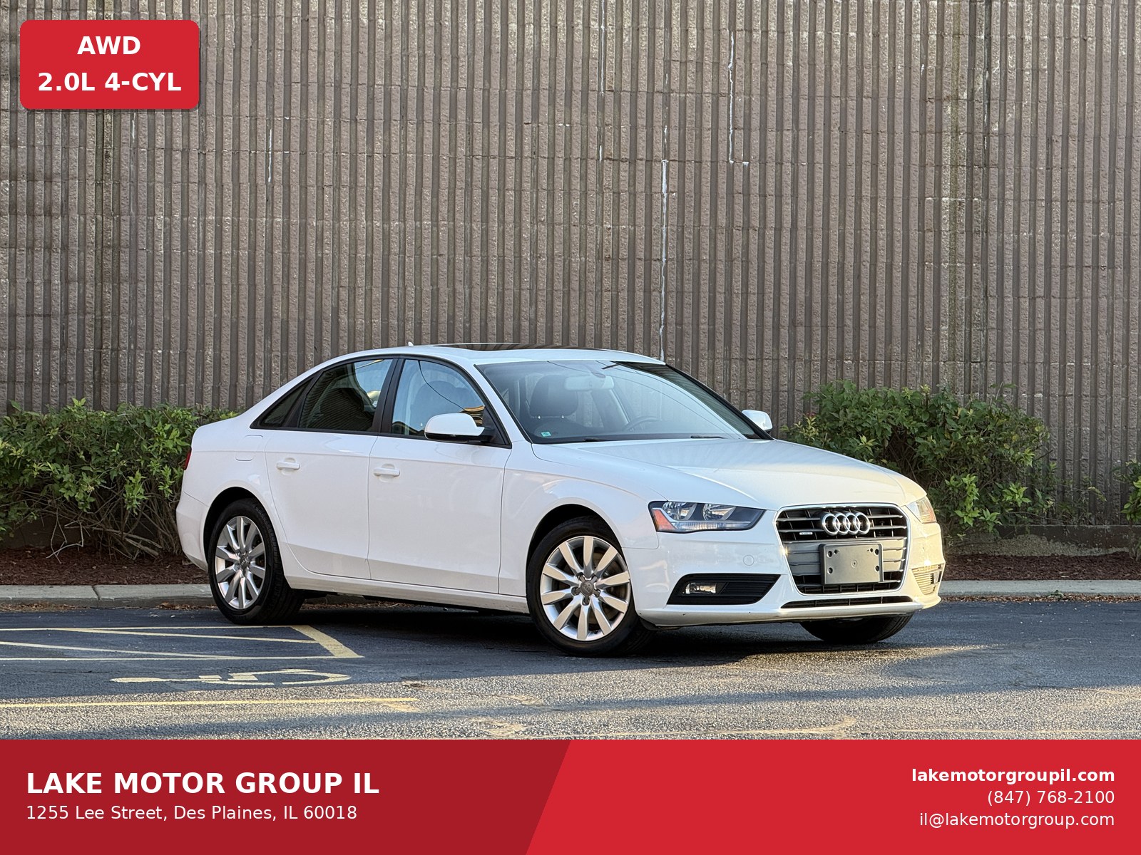 White 2014 Audi A4 Sedan All-Wheel Drive Automatic