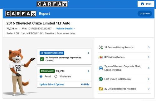 2016 Chevrolet Cruze Limited — photo 2
